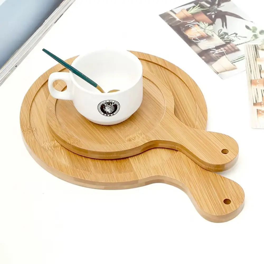 Bamboo Pizza Board with Handle – Round Tray 6–10 Inch Bamboo Pizza Board HIP