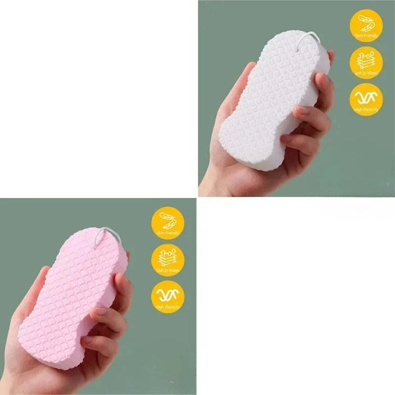 Soft Sponge Body Scrubber – Exfoliating Bath Shower Sponge Bath Scrub Sponge HIP C572-1White 1Pink 30g