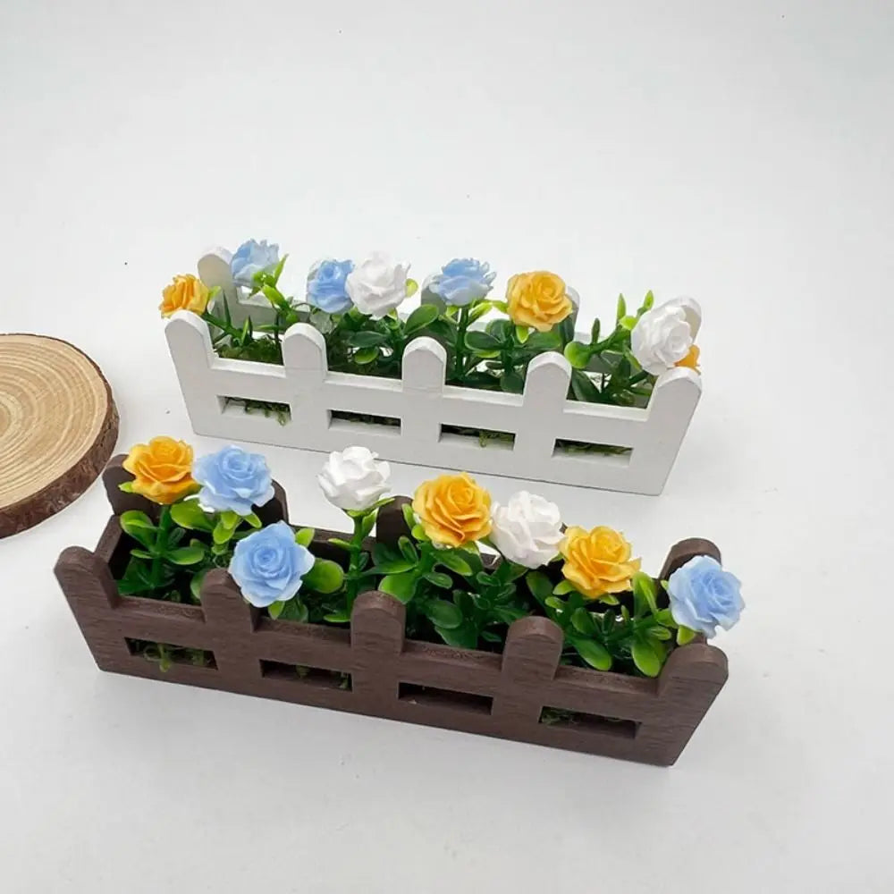 1:12 Dollhouse Miniature Rose Flower Fence Decor – 5 Colors Dollhouse Miniature Decor HIP