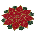 Christmas Holly Leaf Red Fruit Meal Mat Limited Edition Red with Green Insulation Mat Decorative Plate Mat Christmas HIP 6pcs