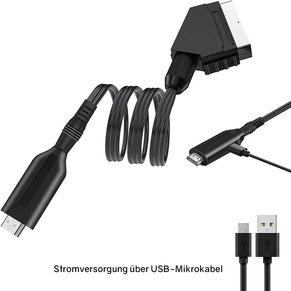 SCART to HDMI Converter Cable – 720p/1080p for HDTV & DVD HDMI Converter Adapter HIP