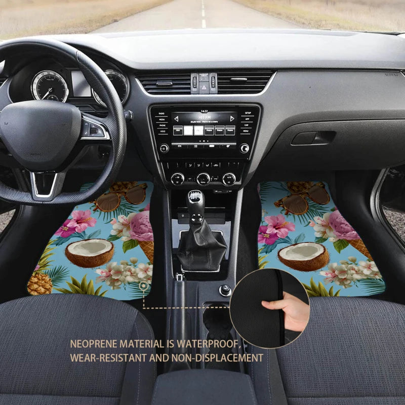 Tropical Car Floor Mats Set of 4 – Non-Slip Universal Fit Car Floor Mats HIP