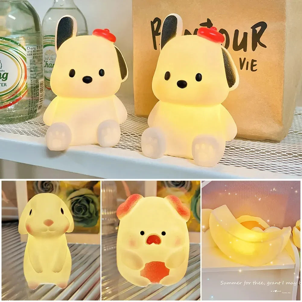 Vinyl Night Light Bedroom Decor Lights Button Battery Powered Moonlight Cartoon Animal Lamps Children Gift Decorative Lamp HIP