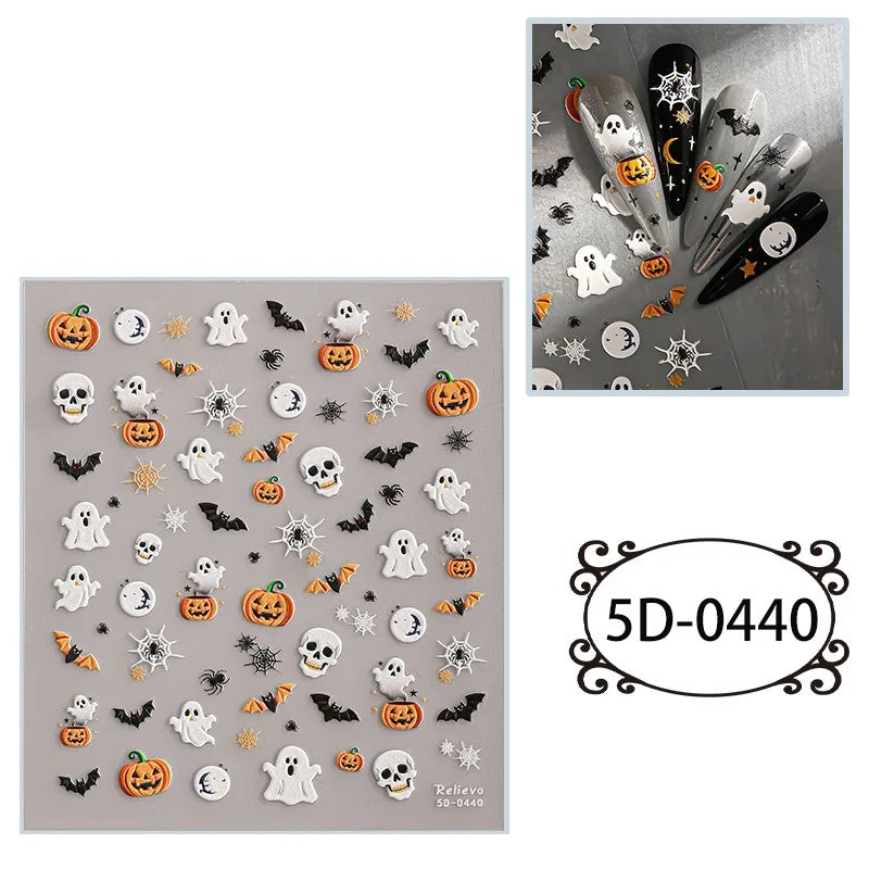 5D Embossed Nail Art Stickers – Waterproof DIY Decals | HIP