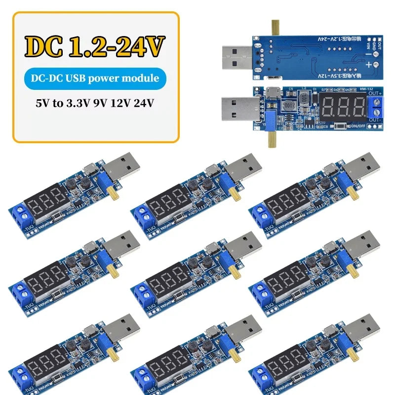 USB DC Boost Module – Adjustable 1.2–24V Voltage Converter Voltage Converter Module HIP