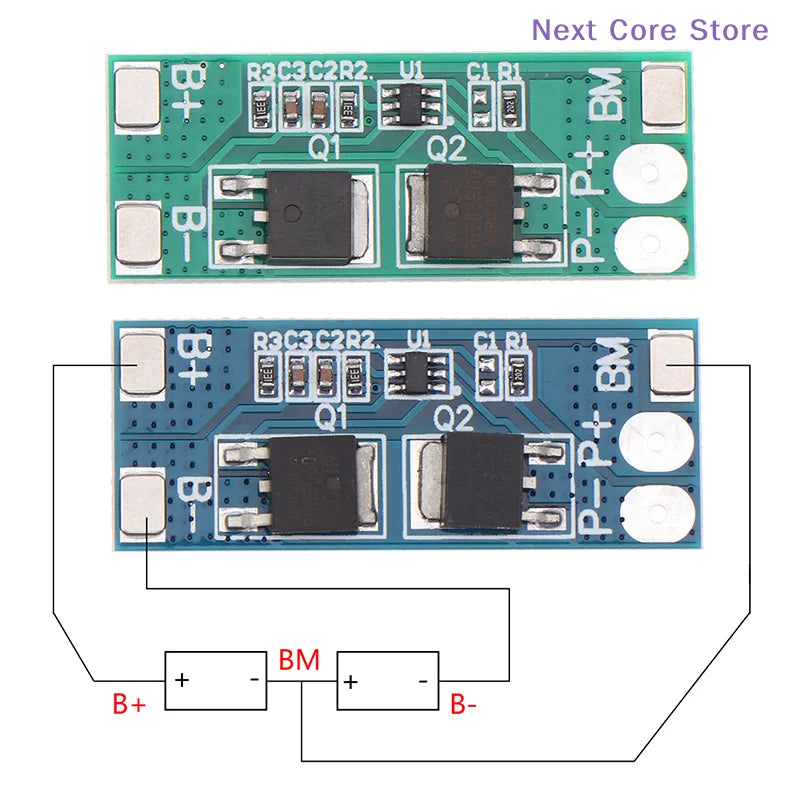 2S 8A Li-ion BMS PCM Protection Board 6.4V–8.4V 15A Battery Protection Board HIP