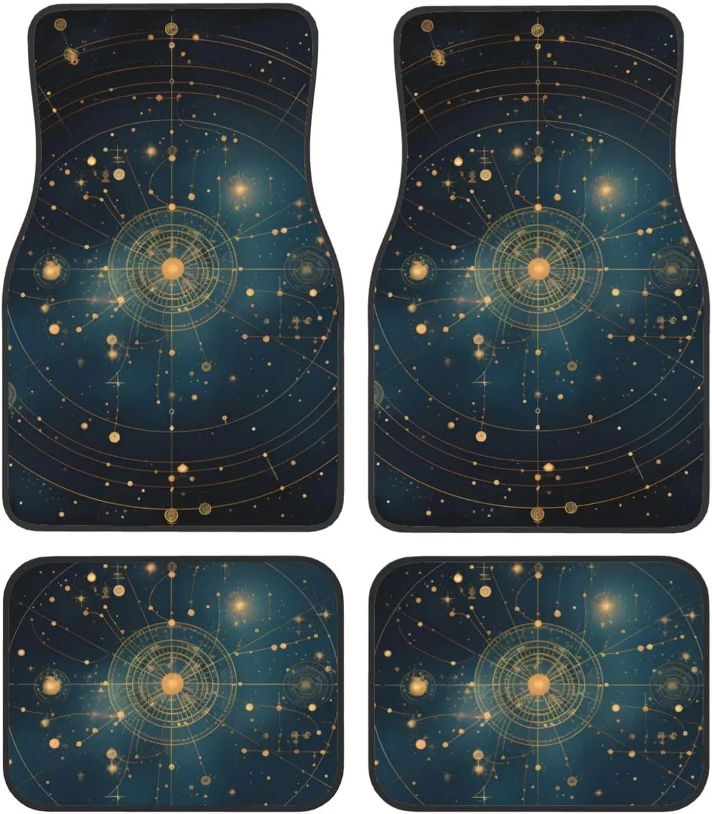 4-Piece All-Weather Anti-Slip Car Floor Mats – Universal Fit Car Floor Mats HIP black