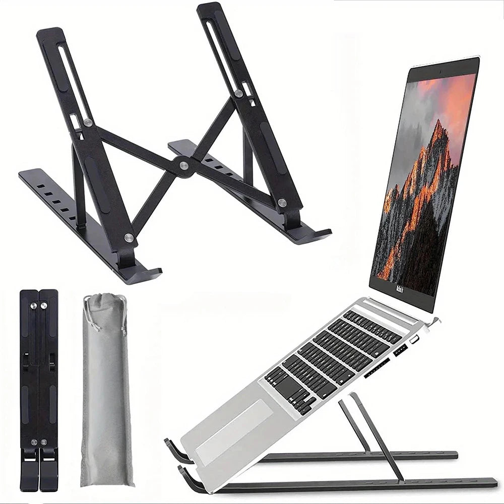 Foldable Aluminum Laptop Stand for MacBook & Notebooks Laptop Stand HIP Black