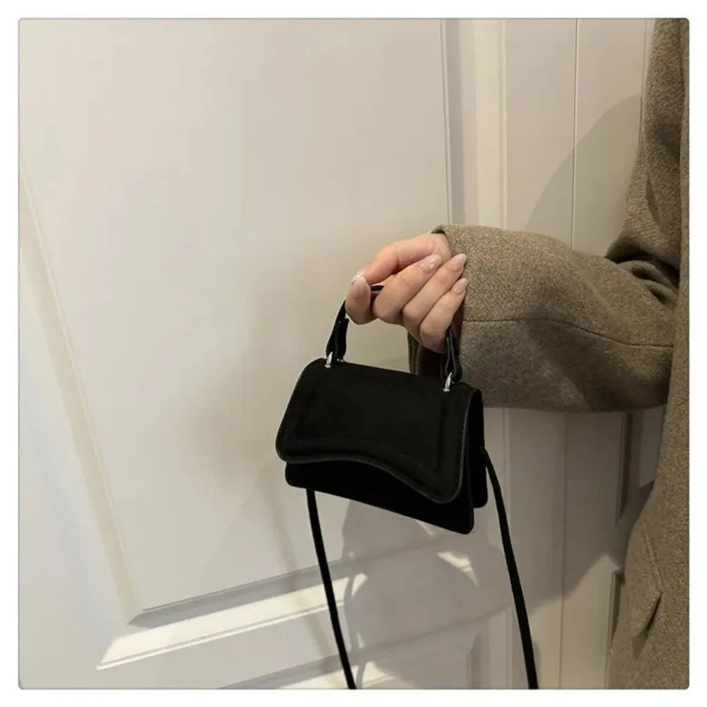 Suede Mini Crossbody Bag – Square PU Leather Shoulder Bag Mini Crossbody Bag HIP