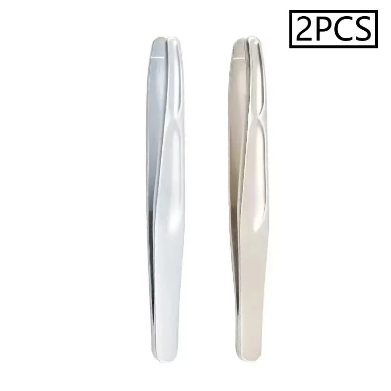 Round-Tip Stainless Steel Tweezers – Eyebrow & Facial Hair Eyebrow Tweezers HIP C519-1Gold 1Silvery