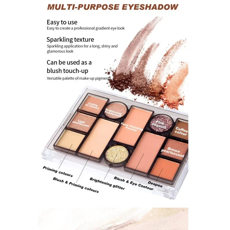 Fit Colors 12-Color Eyeshadow Palette – Matte & Shimmer Eyeshadow Palette HIP