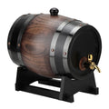3L Vintage Striped Black Oak Red Wine Barrel Keg Bucket Container with Faucet for Brandy Whisky Wine Accessories HIP Default Title