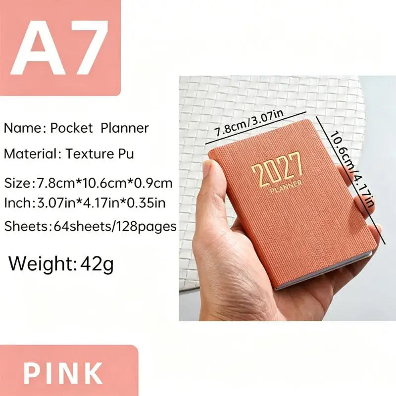 2027 Mini Pocket Planner – Weekly Monthly Agenda Diary Book Pocket Agenda Planner HIP A1