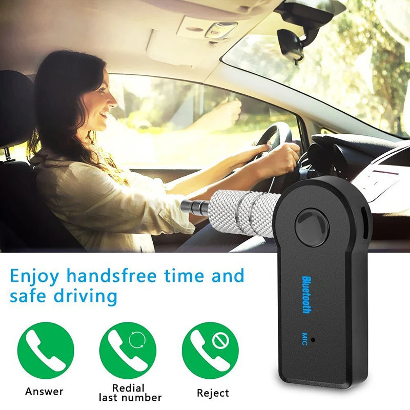 2-in-1 Wireless Bluetooth Car Audio Receiver & Handsfree Kit Bluetooth Car Adapter HIP