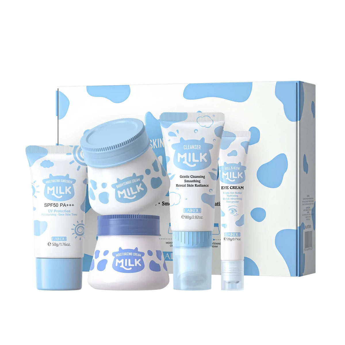 LAIKOU Brightening Milk Skincare 5-Piece Set – Glow & Hydrate Skincare Gift Set HIP