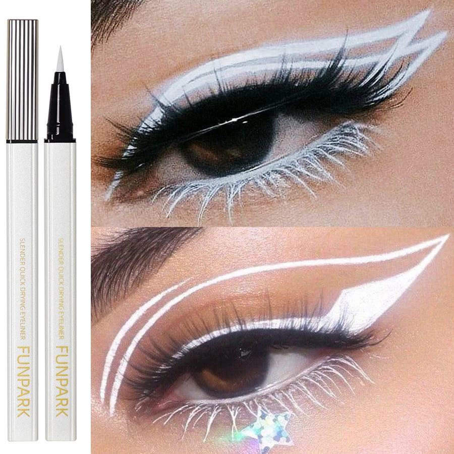 1PC Matte Liquid Eyeliner Waterproof Long Lasting Eye Pencil White Eye Liner Lying Silkworm Pen Makeup For Eyes Wonmen Cosmetic HIP