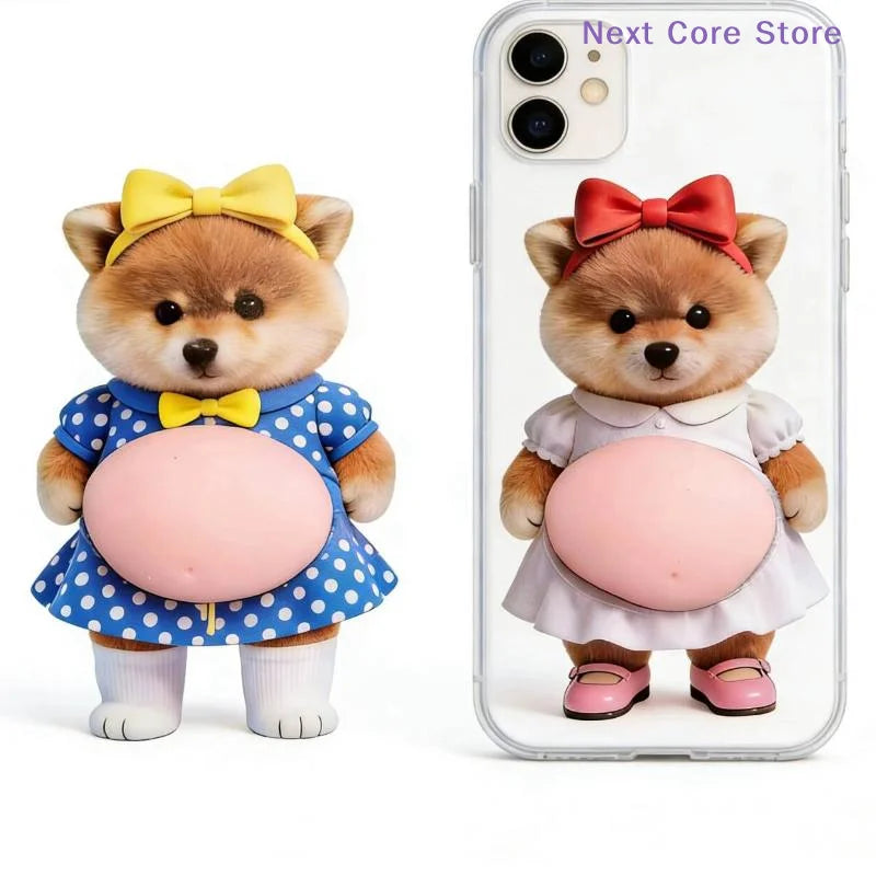 Kawaii 3D Cat & Dog Silicone Belly Stickers | DIY Phone & Car 3D Silicone Stickers HIP