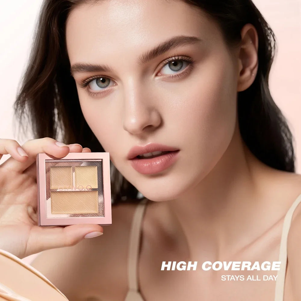 O.TWO.O 3-Tone Concealer Palette – High Coverage & Brightening Concealer Palette HIP