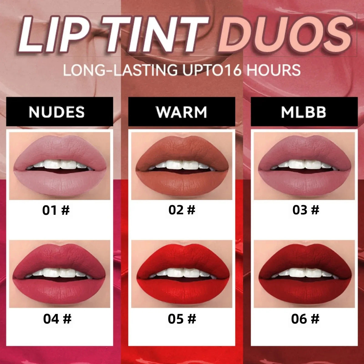 MLSMILE 6-Color Velvet Matte Liquid Lipstick – Long-Lasting Liquid Matte Lipstick HIP