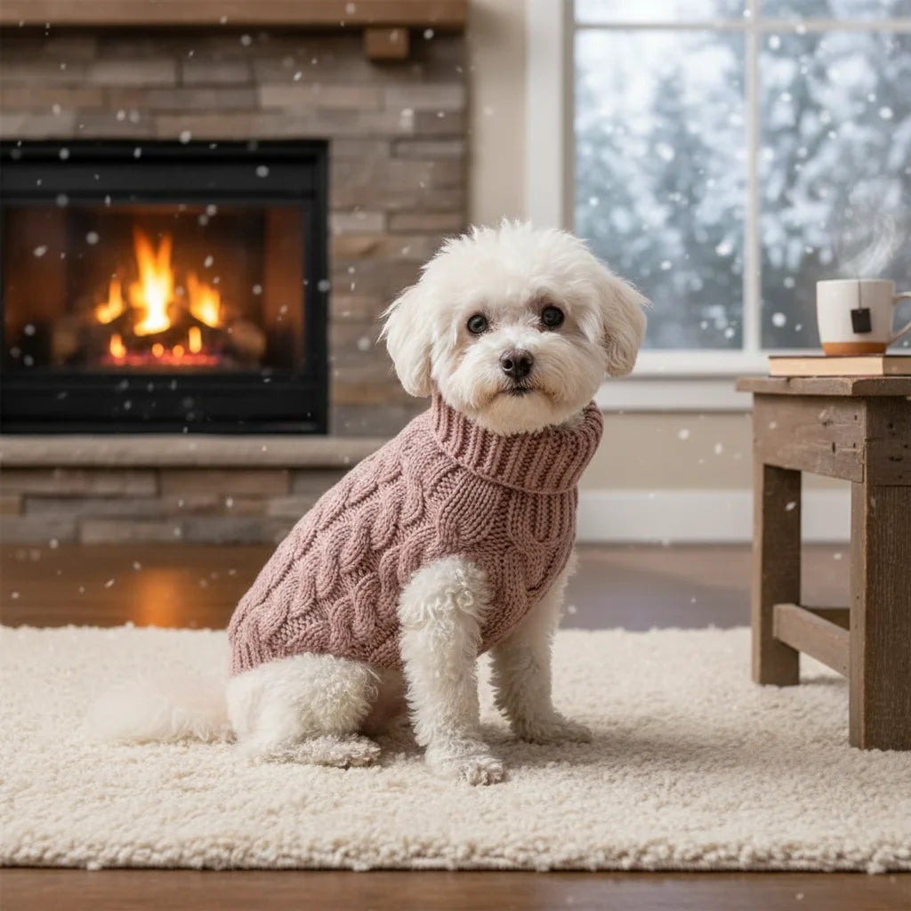Puppy Dog Sweaters for Small Medium Dogs Cats Clothes Winter Warm Pet Turtleneck Chihuahua Vest Soft Yorkie Coat Teddy Jacket HIP