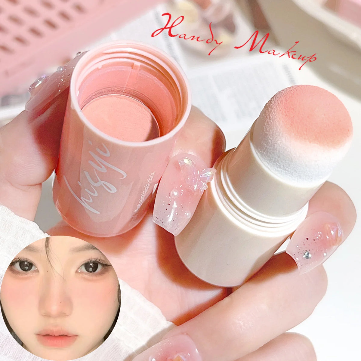 Cloud Soft Matte Blush Stick for a vibrant, brightening, natural bare makeup look, enhancing flawless skin tone HIP