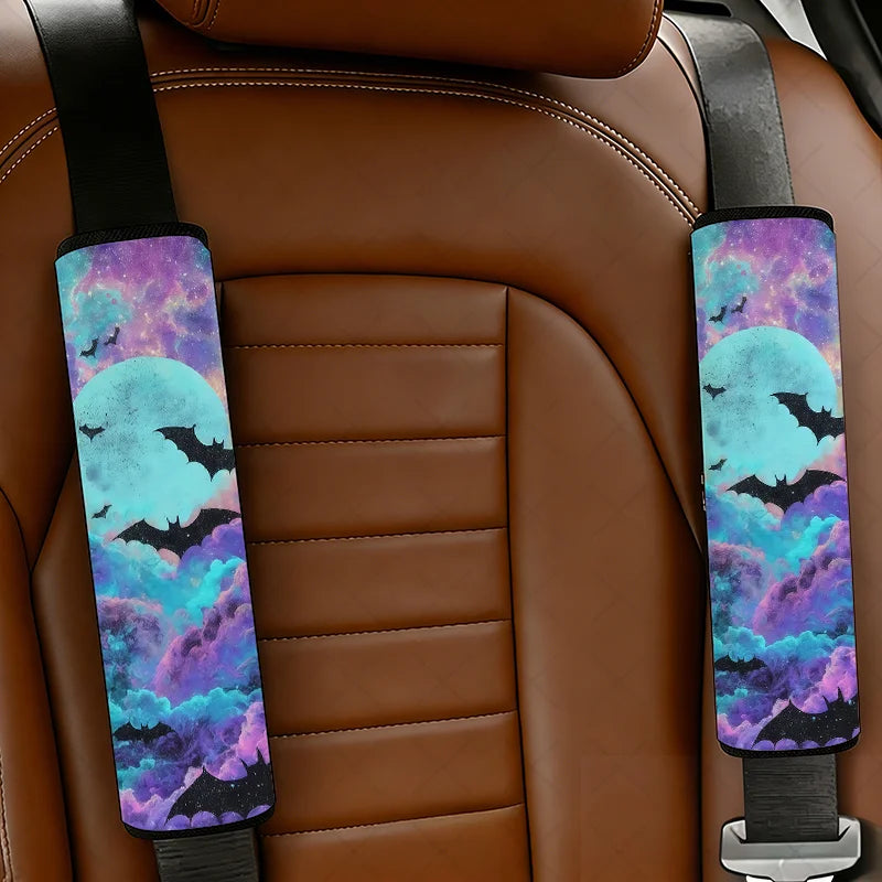 2-Pack Galaxy Moon & Bats Car Seat Belt Covers | HIP Seat Belt Cover HIP black Other