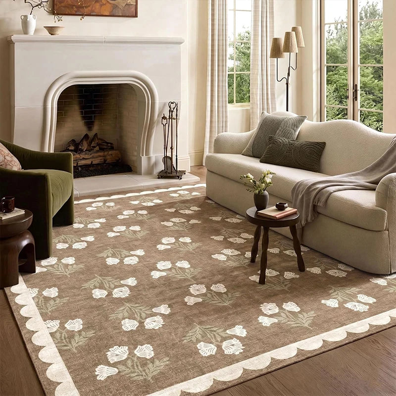 Soft Plush Floral Area Rug – Non-Slip Machine Washable Area Rug HIP