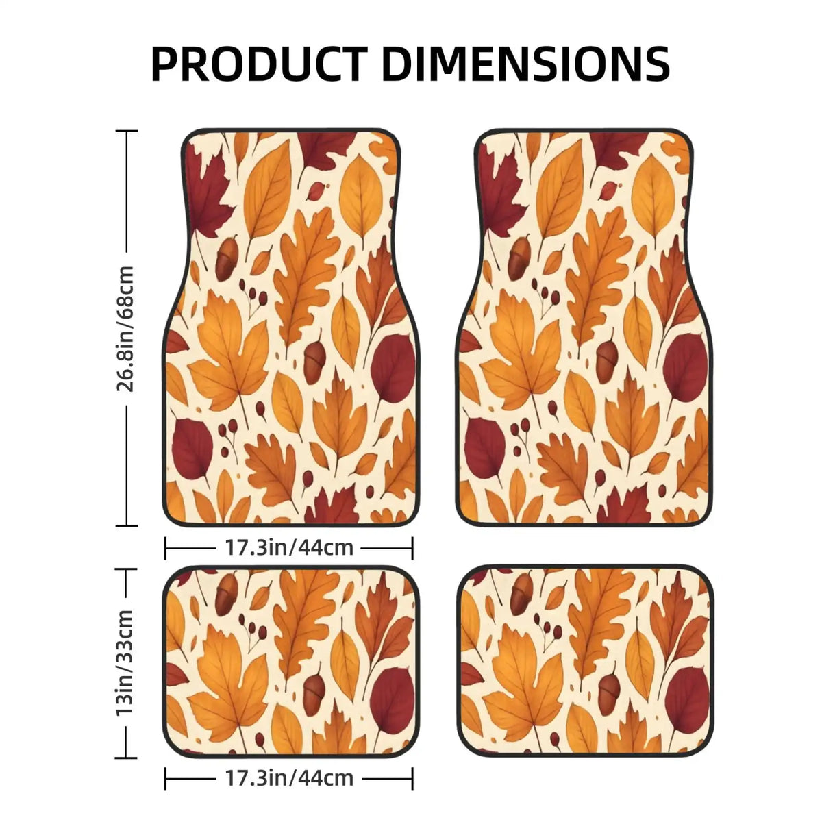 4-Piece Autumn Leaves Car Floor Mats – Anti-Slip & Washable Car Floor Mats HIP