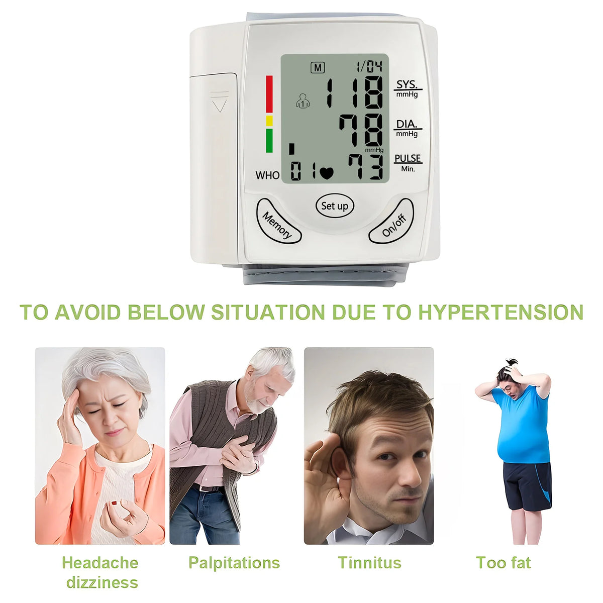 Fireurus Wrist Blood Pressure Monitor – LED Digital Display Blood Pressure Monitor HIP