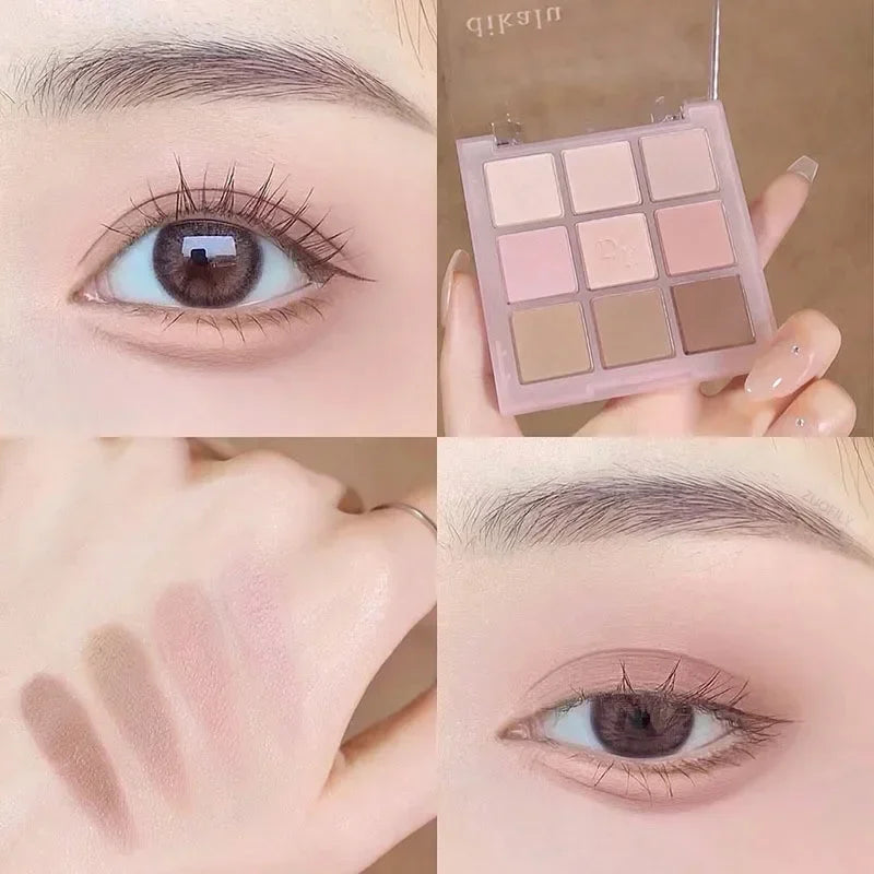 Knitted Pattern Eyeshadow Palette Glitter Matte Pink Pearlescent Shimmer Shinny Pigment Diamond Eyeshadow Korean Cosmetic Makeup HIP 08
