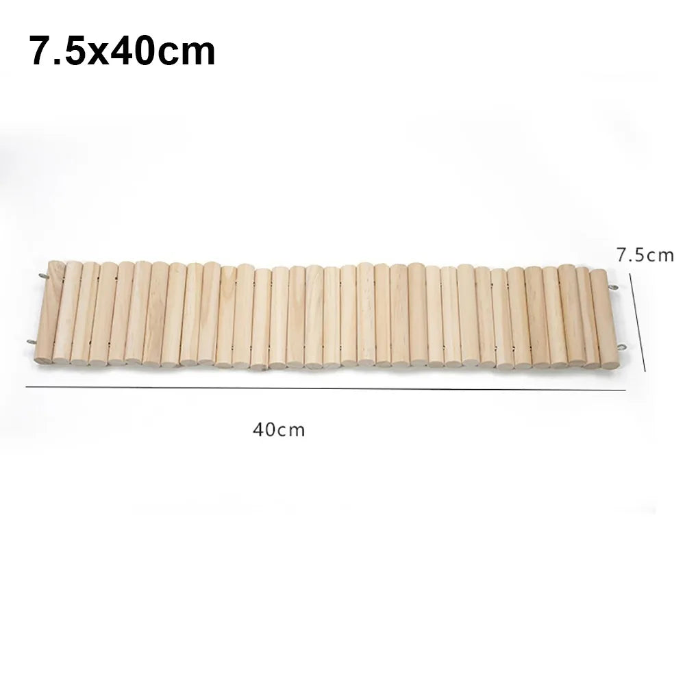 Wooden Hamster Climbing Ladder & Suspension Bridge Cage Toy Small Pet Cage Toy HIP 7.5x40cm