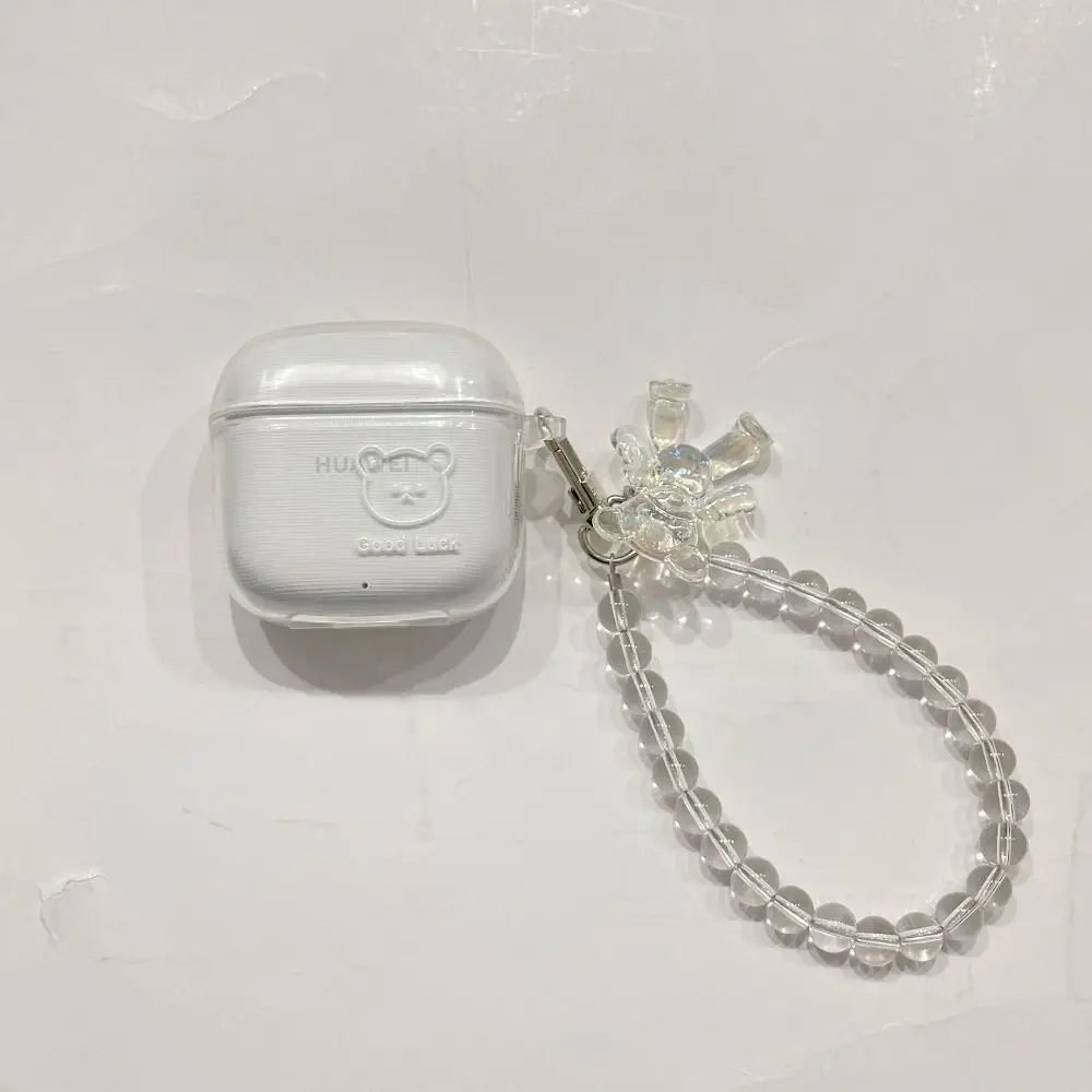 Huawei FreeBuds SE2 Transparent Case with Keychain | Dustproof Earphone Case HIP Bear with Chain