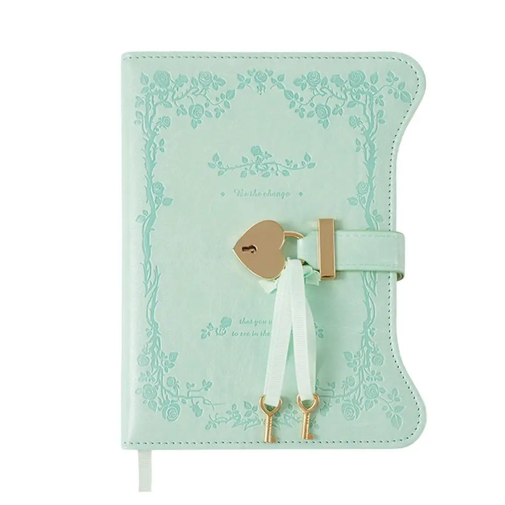 PU Leather Locking Journal Diary – 360 Pages B6 Heart Lock Locking Journal Notebook HIP