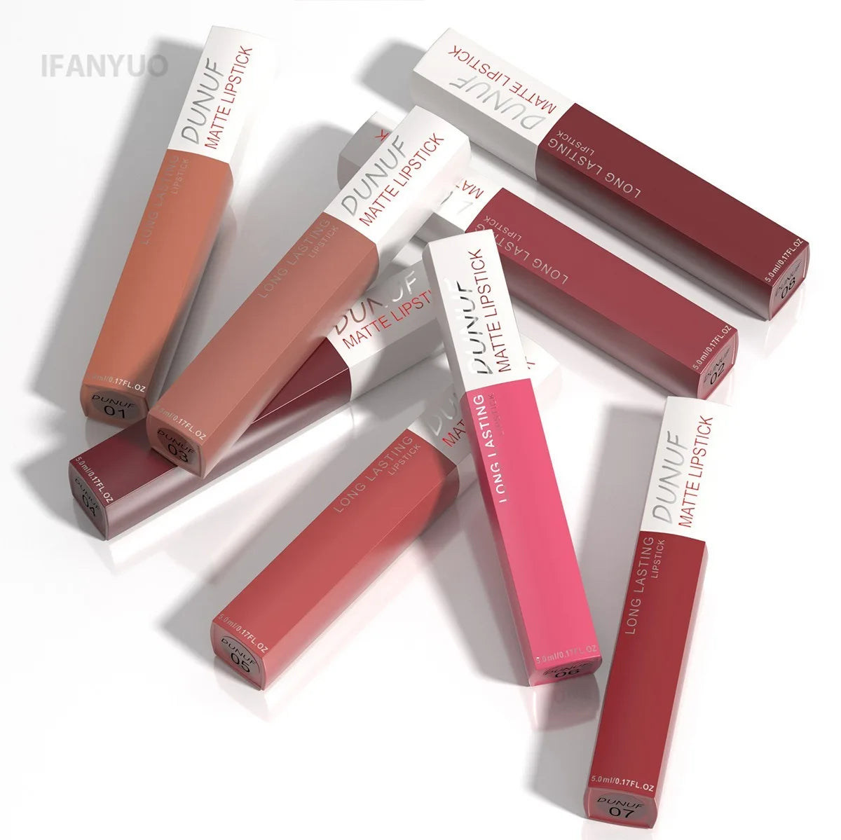 8 Colors Liquid Lipstick Nude Orange Brown Matte Velvet Lip Glaze Non-stick Cup Not Easy To Fade Clay Lip Gloss Lipstick Makeup HIP