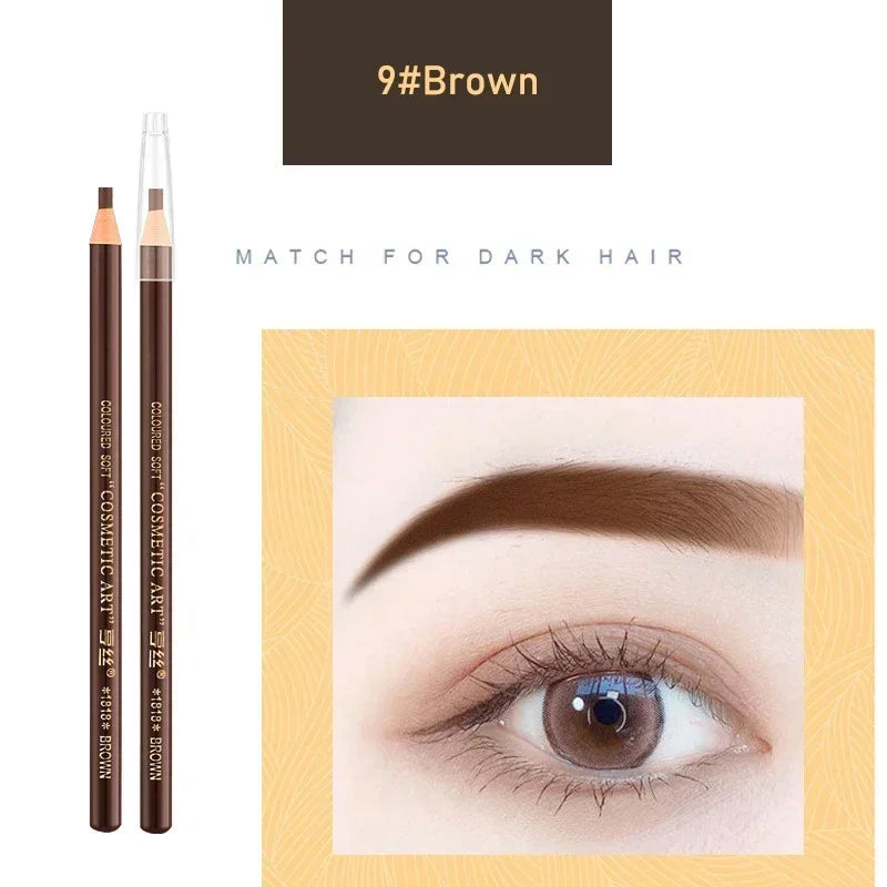 1pcs Professional Microblading Pencil Permanent Eyebrow Pencil Tattoo Waterproof Art Tint Makeup Eye Brow Pen Enhancers Cosmetic HIP 9 Brown