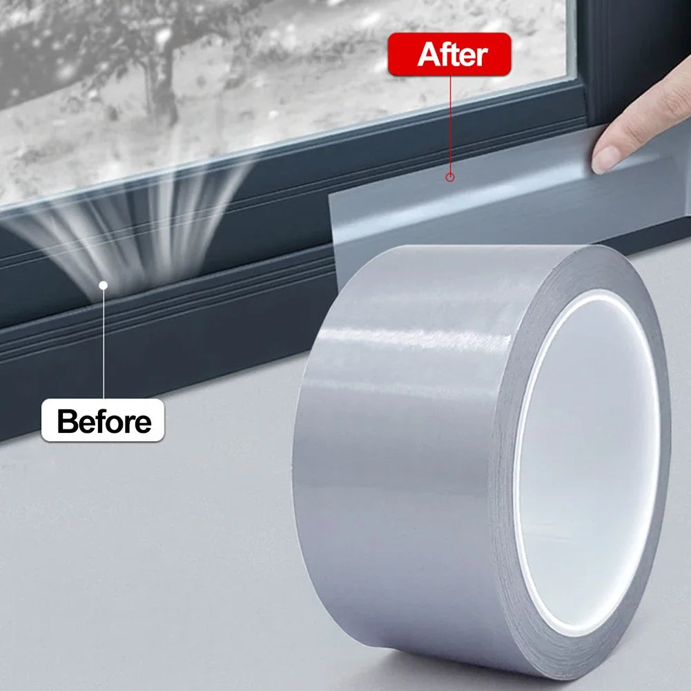 5M Waterproof Door and Window Sealing Strip Transparent Self-adhesive PE Joint Tape Windproof for Home Kitchen and Bathroom HIP