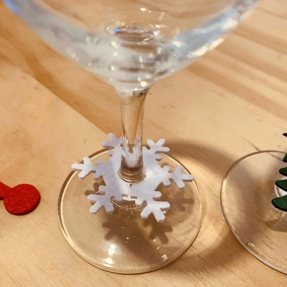 10pcs Christmas Cup Decoration Card Ring Home Decoration Felt Christmas Decoration New Year Party Supplies New Year 2023 Navidad HIP