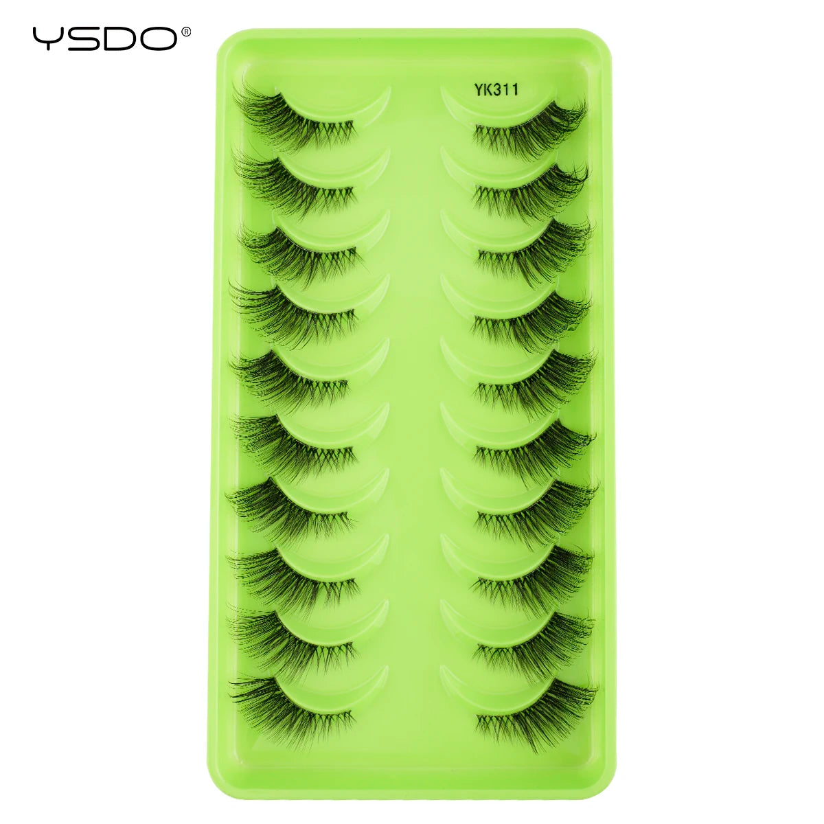YSDO 10 Pairs Half Eyelashes Natural Faux 3D Mink Eyelashes Wispy Fluffy Soft False Lashes Extension Makeup Handmade Fake Lashes HIP