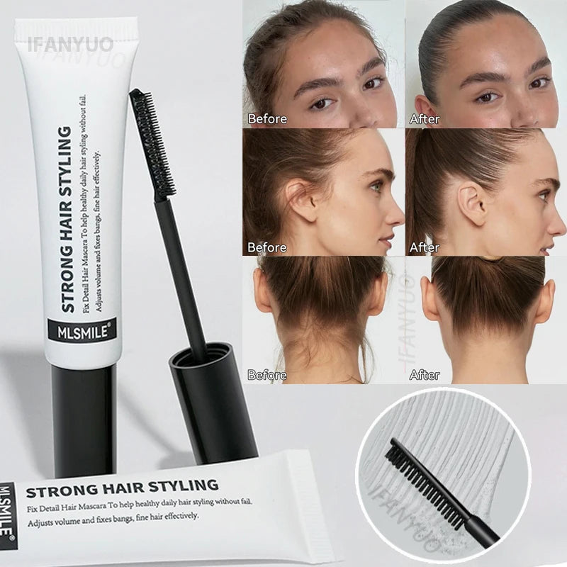 Portable Broken Hair Styling Gel Transparent Hair Shaping Wax Cream Smoothing Finishing Stick Mascara Brush Not Greasy Hair Care HIP