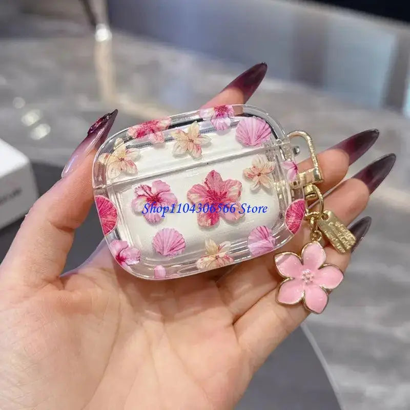 Floral Silicone Wireless Earbud Case – Soft Protective Cover Earbud Protective Case HIP
