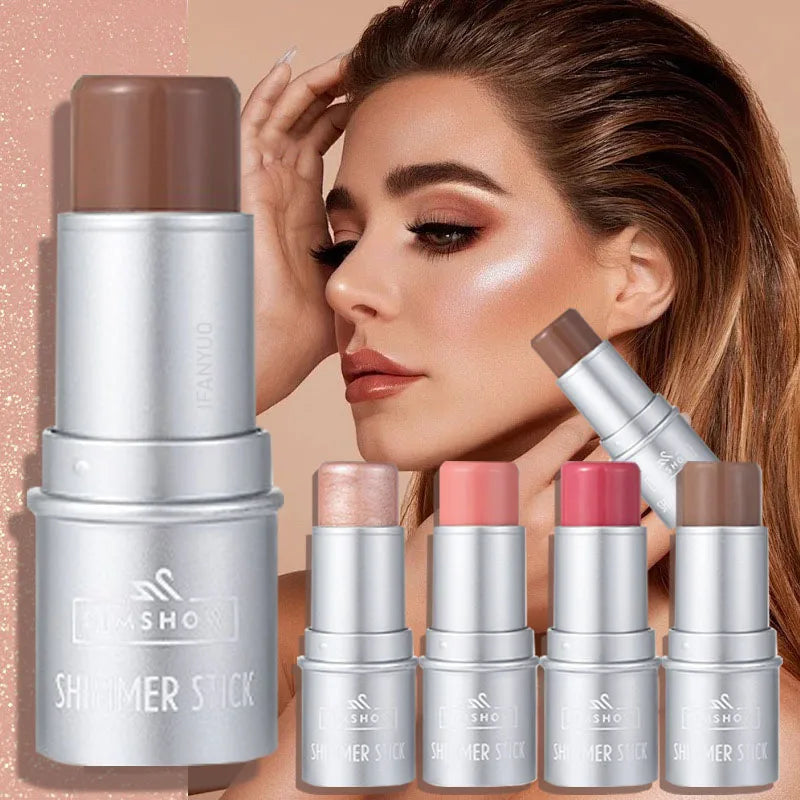 Face Brown Contouring Bronzer Stick Multifunctional Highlighter Blush Silkworm Brightening Sculpt Facial Outline Shadow Cosmetic HIP