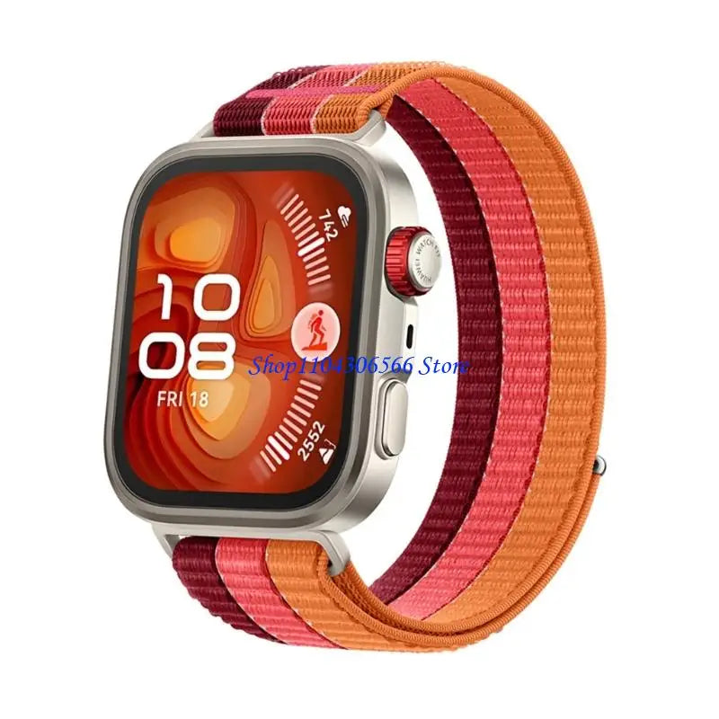 Breathable Nylon Braided Smartwatch Band – Quick Release Strap Smartwatch Band HIP Red CN