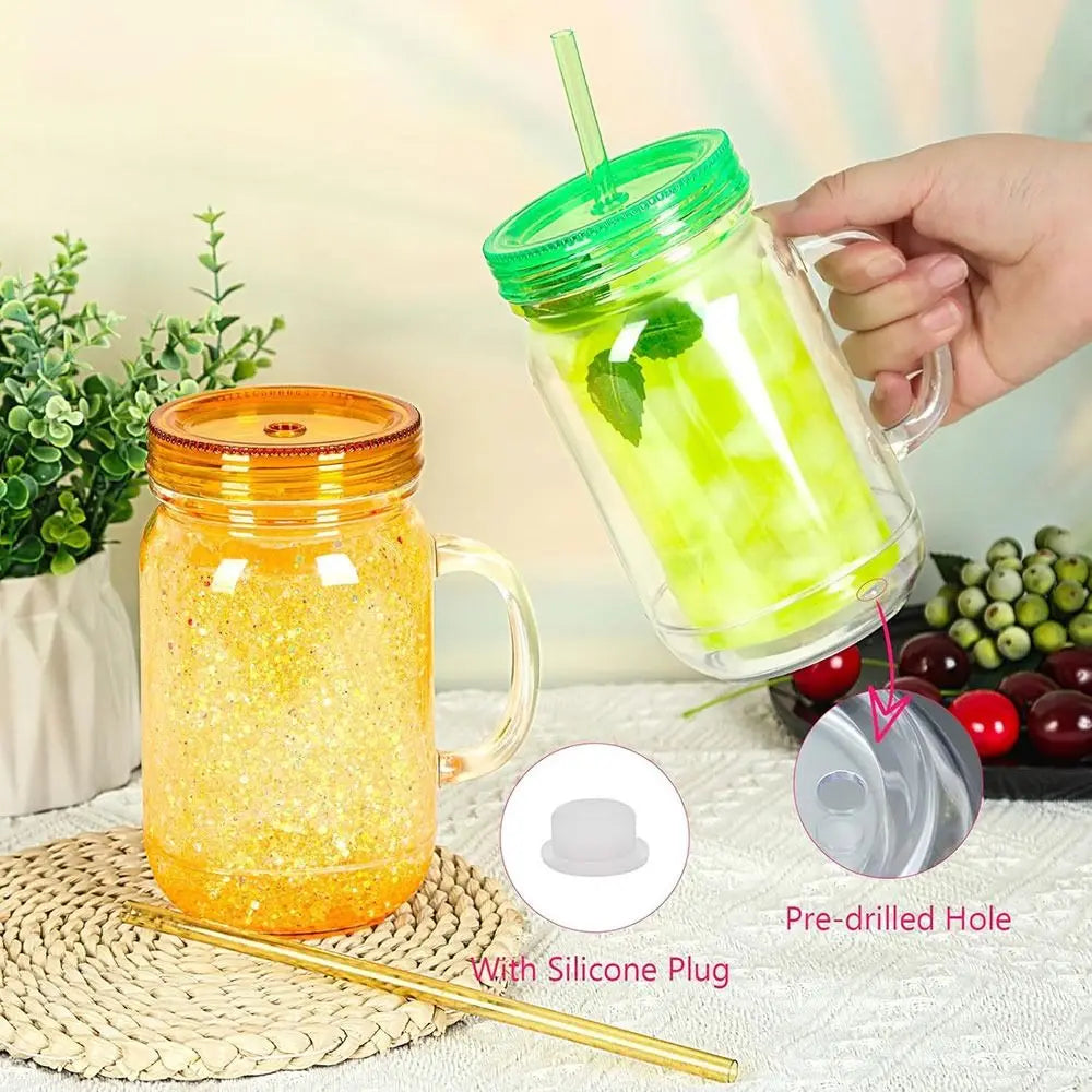20 oz Snow Globe Glitter Tumbler – DIY Double Wall Cup DIY Glitter Tumbler HIP