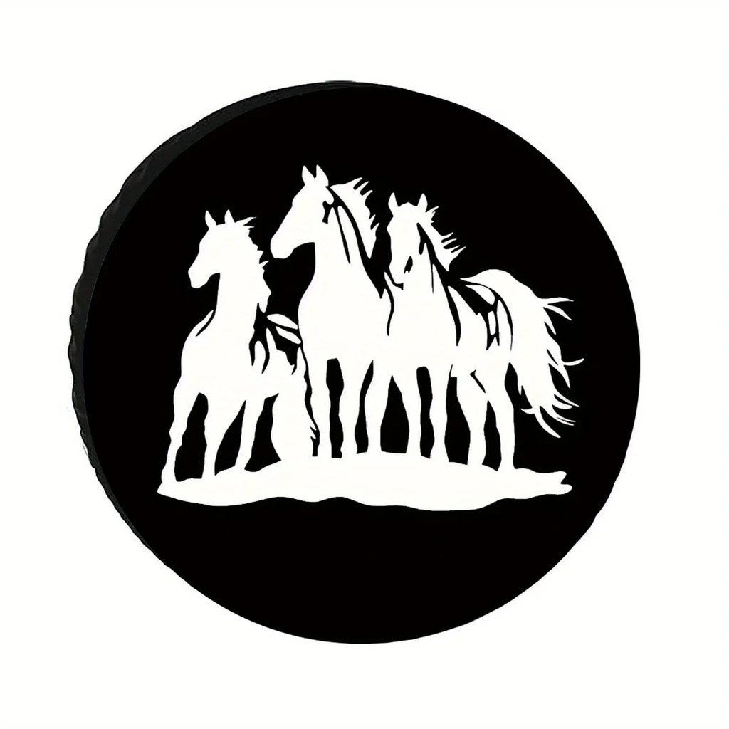 Horse Silhouette Spare Tire Cover – Weatherproof Polyester Spare Tire Cover HIP 1 17in