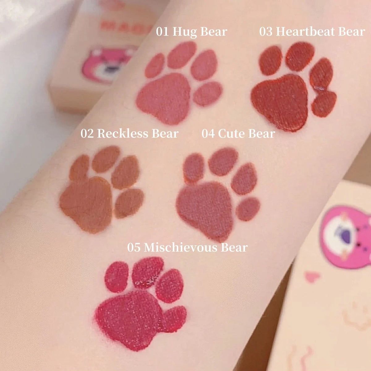MAGIC CASA 5-Pc Matte Liquid Lipstick Set – Pink & Brown Matte Lip Glaze Set HIP