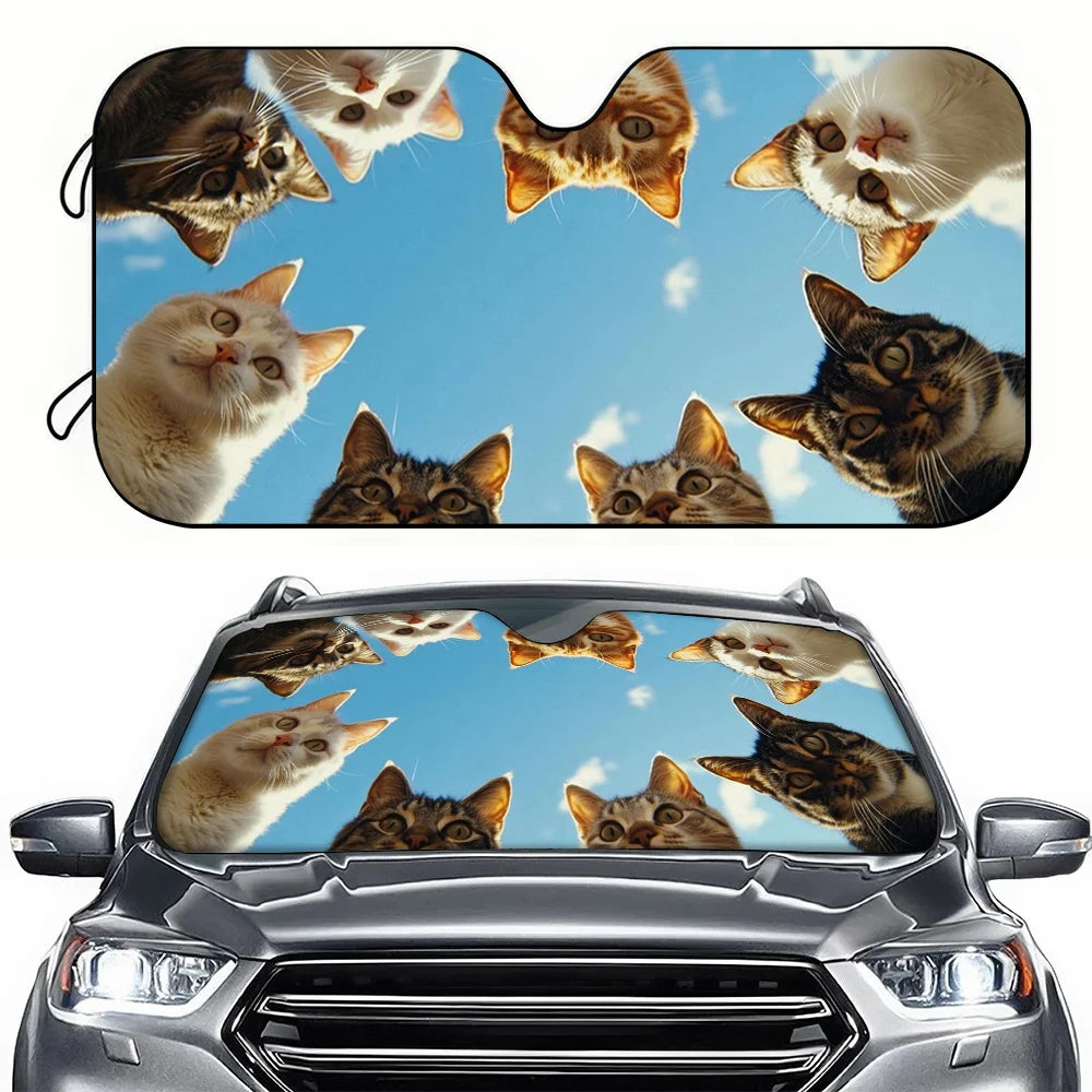 Cat Print Car Sun Visor – UV Protection & Cooling Sunshade Car Sun Visor HIP M