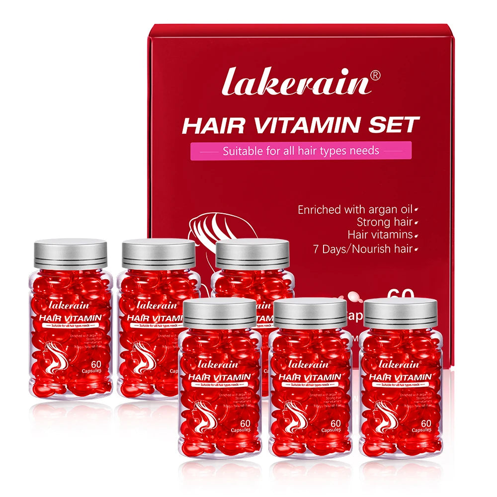 6Pcs Morocco Argan Oil Hair Care Capsules Vitamin Serum Repair Split End Damaged Hair Nourishing Hair Treatment Essential Oil HIP