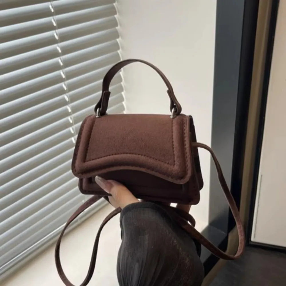 Suede Mini Crossbody Bag – Square PU Leather Shoulder Bag Mini Crossbody Bag HIP