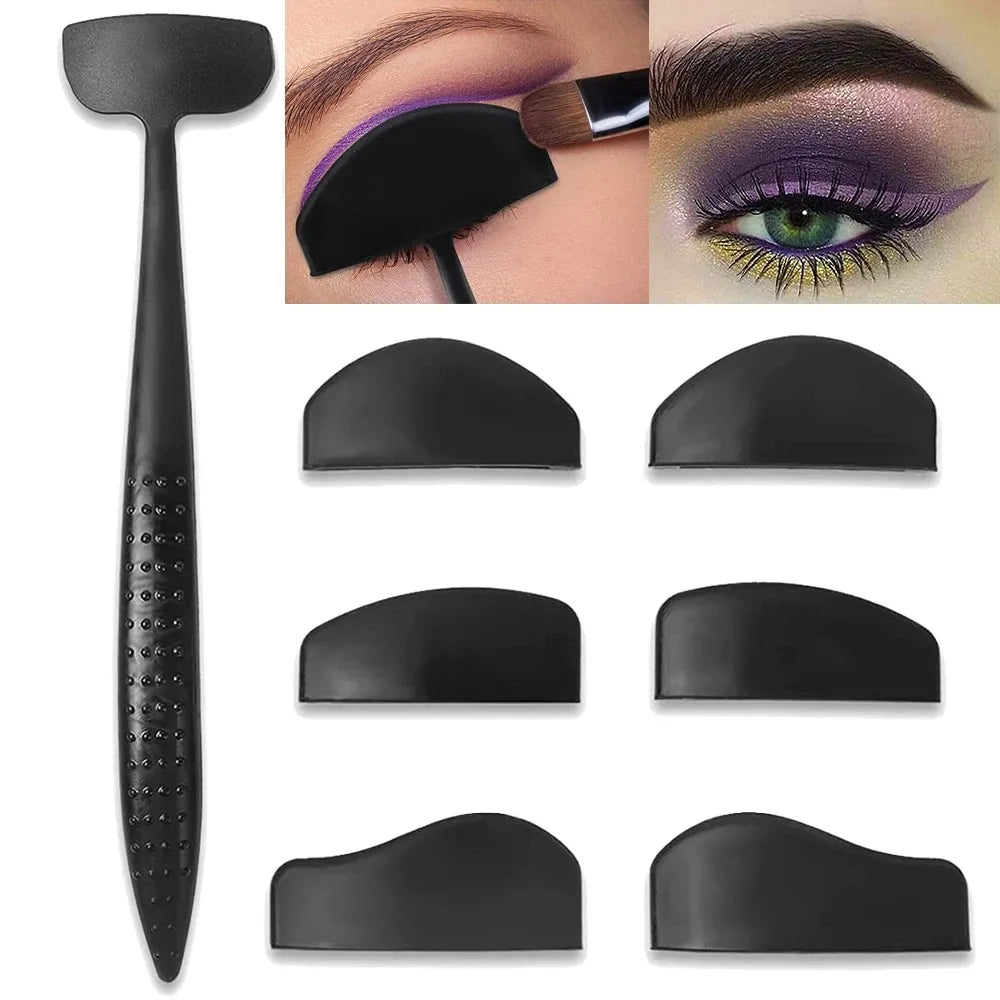 6-in-1 Eye Makeup Stamp Kit - Winged Eyeliner Stamp with 6 Replaceable Heads and Drying Stand, Quick-Symmetry Stencil Tool for P HIP GRAY