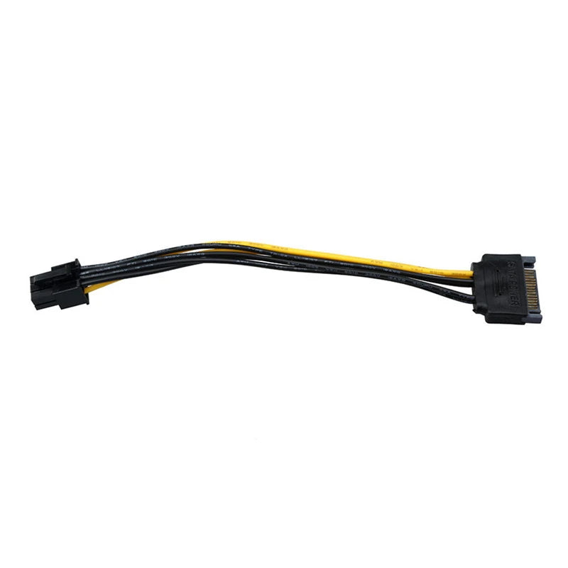OULLX SATA 15-Pin to 6-Pin GPU Power Cable Adapter for PC Power Cable Adapter HIP